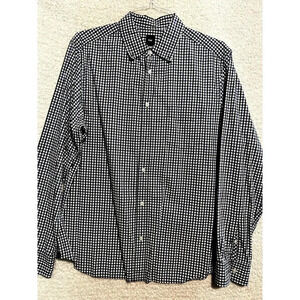 Gap Black Blue White checked men's L 100% cotton Long Sleeve